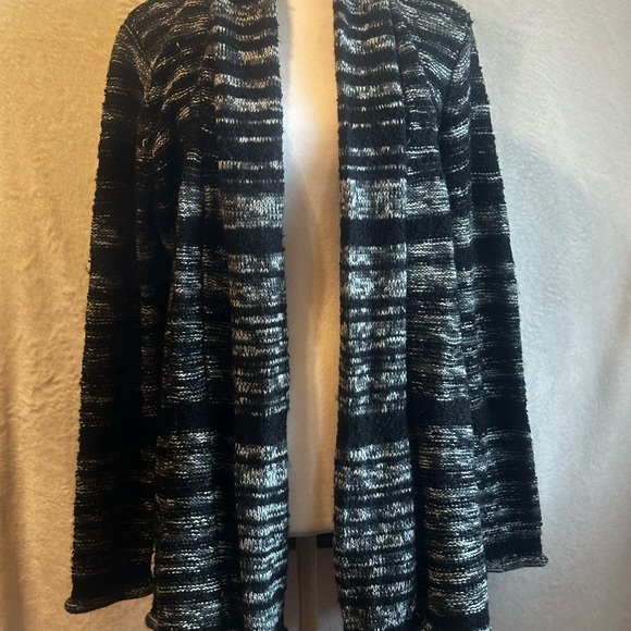 Striped Black and Gray Women's Sweater - Picture 1 of 3